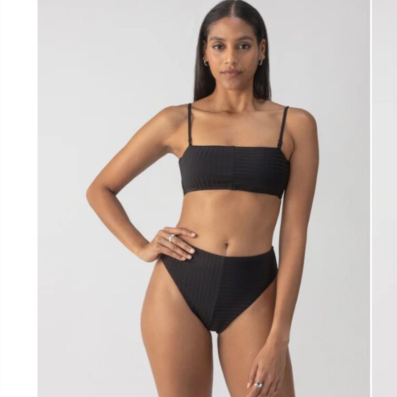 Brand New Sanctuary Refresh Rib 2-Pc Black Bikini - Picture 3 of 7